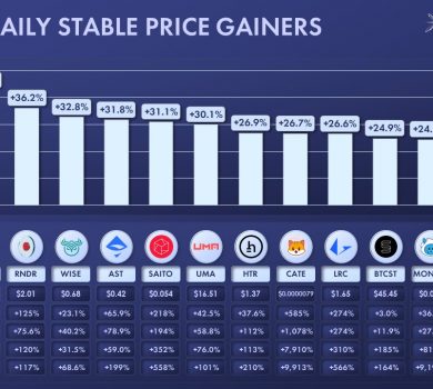 Top 13 Daily Stable Price Gainers